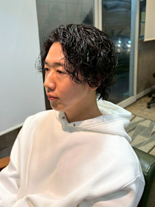 サーフカール　メンズミディアム　大人　黒髪