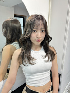 オリーブグレージュ/グレージュカラー/ハイトーンカラー/元町 - AO。掲載