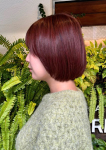 冬映えレッドオレンジボブ