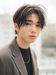 ハンサムショート × センターパート