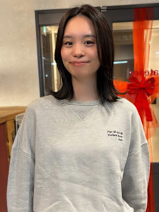 透明感カラー 外ハネボブ 艶髪 髪質改善 顔周りカット 