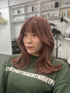 くすみピンクカラー/ピンクベージュ/ミルクティーベージュ