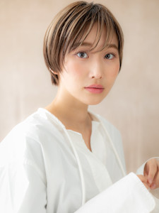 アンブレラカラーメンズライク丸みショートマッシュ20代30代