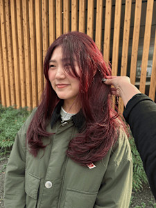 ワインレッド［酸性ストレート/ヘアセット]