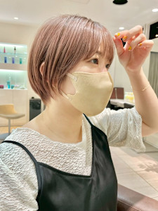 小顔ショートボブ//ピンクベージュ - Ruset掲載