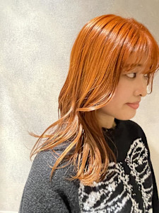 オレンジカラー/暖色カラー/ハイトーンカラー/石川町美容室 - AO。掲載
