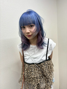 インナーカラー　デザインカラー　ケアブリーチカラー　ウルフ