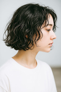 原宿ショートボブミニボブ切りっぱなしボブスパイラルパーマ30
