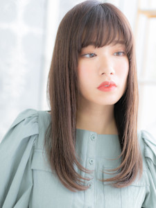 モノトーングレージュ大人かわいい小顔ロング リタッチカラー - mod's hair【モッズヘア】上尾/上尾西口店掲載