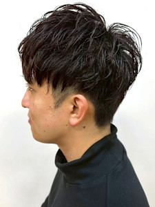 ツーブロック ビジネスパーマ ニュアンスパーマ 黒髪ショート - MENS SALON RUGGED 大野城店掲載
