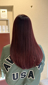 ワインレッド暖色カラーイルミナカラーオージュアトリートメント