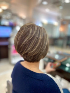 大人ショートボブ×透明感ベージュ［用賀/髪質改善］