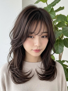 グレーブラウン/ハイレイヤーウルフ/ハイレイヤーカット