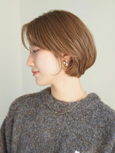 ショート・ボブ/丸顔/前髪あり/絶壁解消/40代/50代/