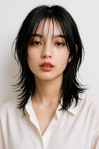 黒髪/ミディアムヘア/小顔/髪質改善/似合わせカット