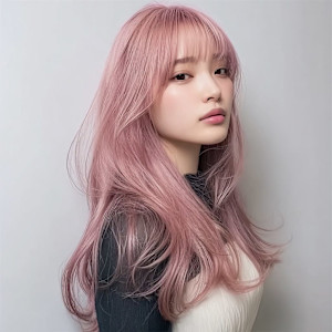 前髪/アンブレラカラー/こなれミディ/イメチェン/ウェーブ