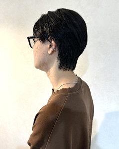 【刈り上げないメンズショート・センターパート】