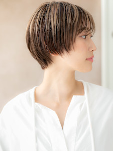 アンブレラカラーメンズライク丸みショートマッシュ20代30代