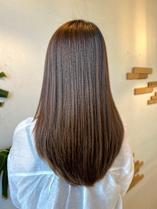 酸性ストレートパーマ+悟式髪質改善トリートメント