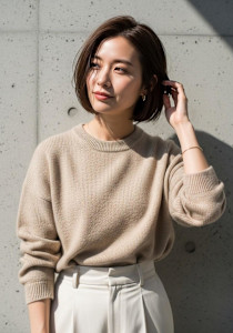 グレーブラウン/ミニボブレイヤー/ナチュラルボブ