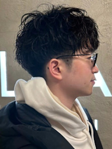 刈り上げツーブロック ニュアンスパーマ カジュアル 20代 - 全室完全個室Men's hair salon STELLA掲載