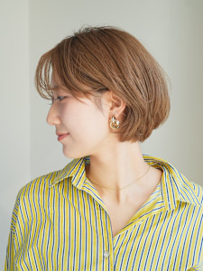 ショート・ボブ/丸顔/前髪あり/絶壁解消/40代/50代/