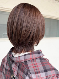 クラゲヘアー/オリーブグレー/黒髪/ココアベージュ/小顔/松