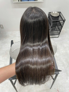 韓国顔まわりレイヤーカットグレージュオリーブベージュブラウン