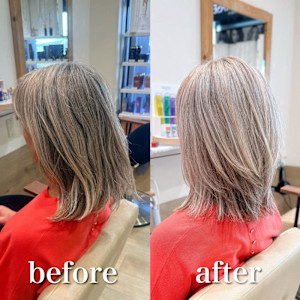 白髪ぼかしハイライトカラー30代40代50代