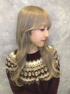 小顔ヘア/髪質改善/ブリーチなしカラー/ヘアアレンジ