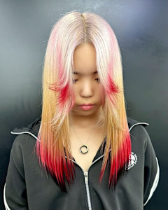 オーダーメイド　デザインカラー　ケアブリーチカラー　ウルフ