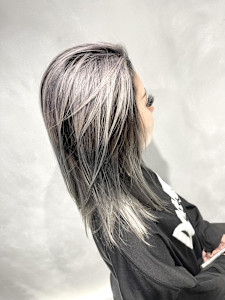 バレーヤージュ/シルバー/コントラストバレイヤージュ