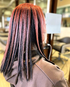 白髪ぼかし ピンクベージュアンブレラカラー