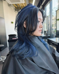 エンドカラー　デザインカラー　ケアブリーチカラー　ウルフ