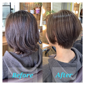ショート細めハイライト