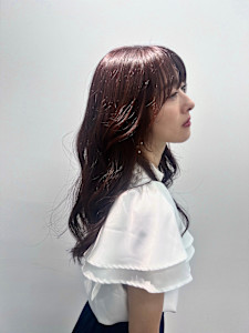 顔周りカット/ピンクブラウン