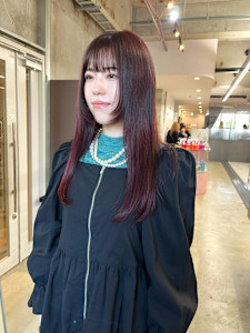 ブリーチなしカシスレッド