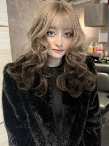 オリーブグレ／小顔に見せるヘア／ココアベージュ／黒髪カタログ