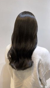 オリーブベージュ/韓国ヘア/ロングレイヤー