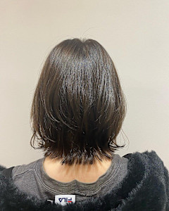 ミニウルフ/ウルフボブ/くすみブルー/くびれヘア