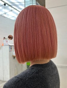 髪質改善艶さら暖色系カラーピーチピンクタッセルボブ - ROW 横浜【ロウ】掲載