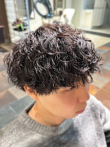 波巻きパーマ