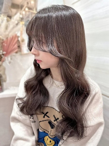 オリーブグレ／小顔に見せるヘア／ココアベージュ／黒髪カタログ