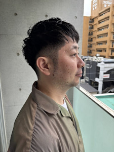 30代40代【大人アップバング×フェードショート】