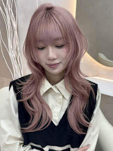 オリーブグレ／小顔に見せるヘア／ココアベージュ／黒髪カタログ