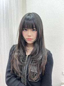 オリーブグレ／小顔に見せるヘア／ココアベージュ／黒髪カタログ