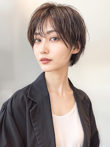 メンズライク大人美人抜け感ショートウルフp1　ダークアッシュ