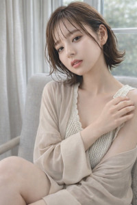 大人カジュアルでエアリーシースルーボブ（梅田）