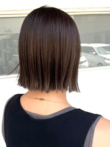 大人ガーリー/ダークアッシュ/似合わせカット/ミディアムレイ