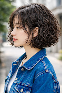 原宿ボブパーマスパイラルパーマショートボブミニボブウェーブカ